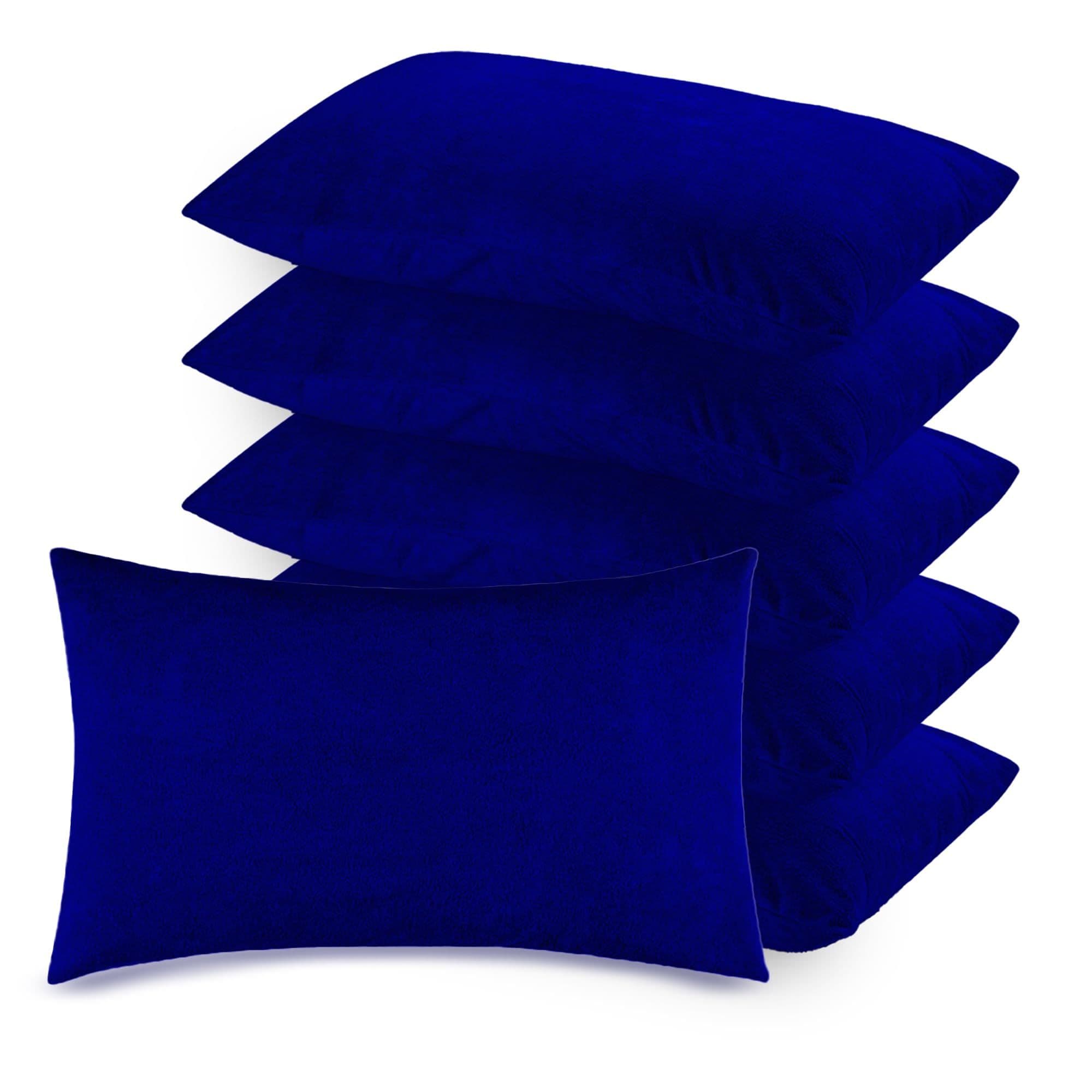 Soft Terry Royal Blue Colour Pillow Protector Cover with Zipper | set of 6