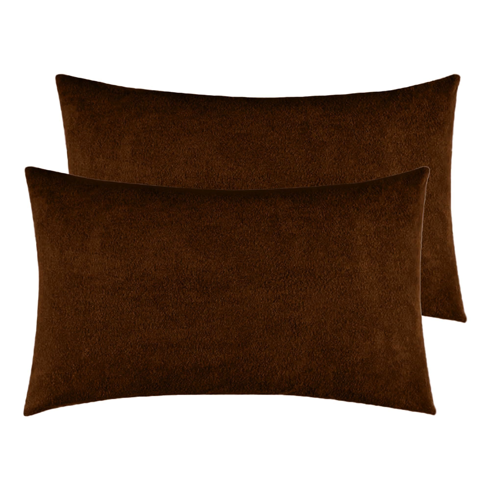 Soft Terry Coffee Colour Pillow Protector Cover with Zipper | set of 2