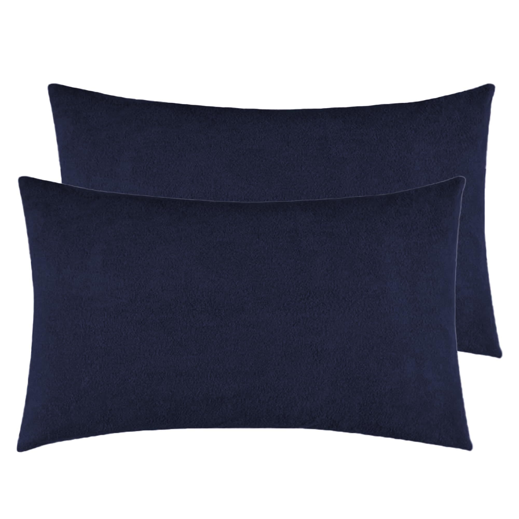 Soft Terry Dark Blue Colour Pillow Protector Cover with Zipper | set of 2