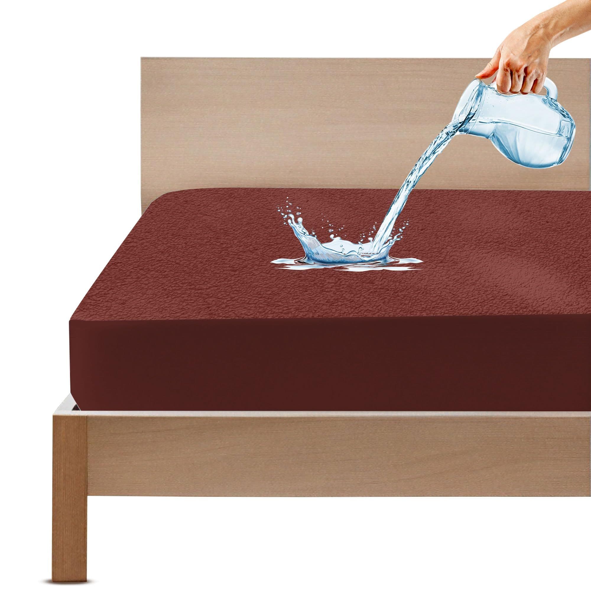 Cotton Feel Coffee Colour Mattress Protector Double Bed 72x72 Inch