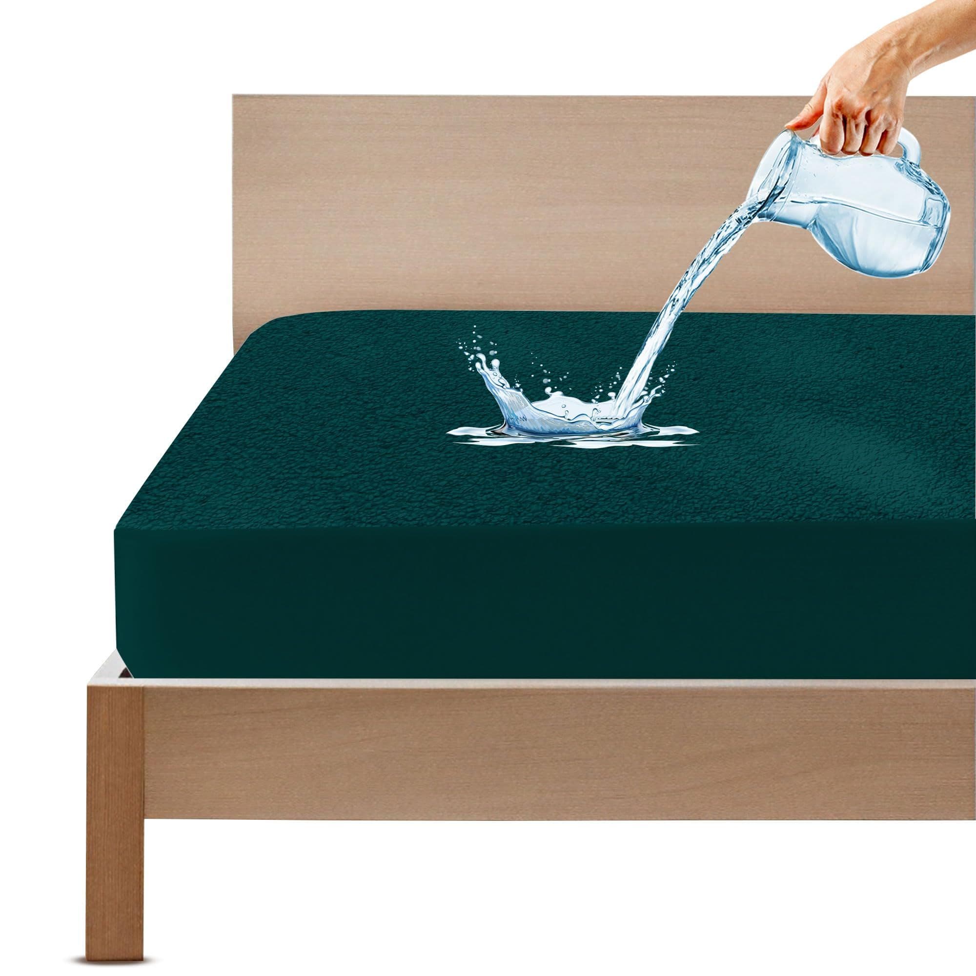 Cotton Feel Peacock Colour Mattress Protector Double Bed 72x72 Inch