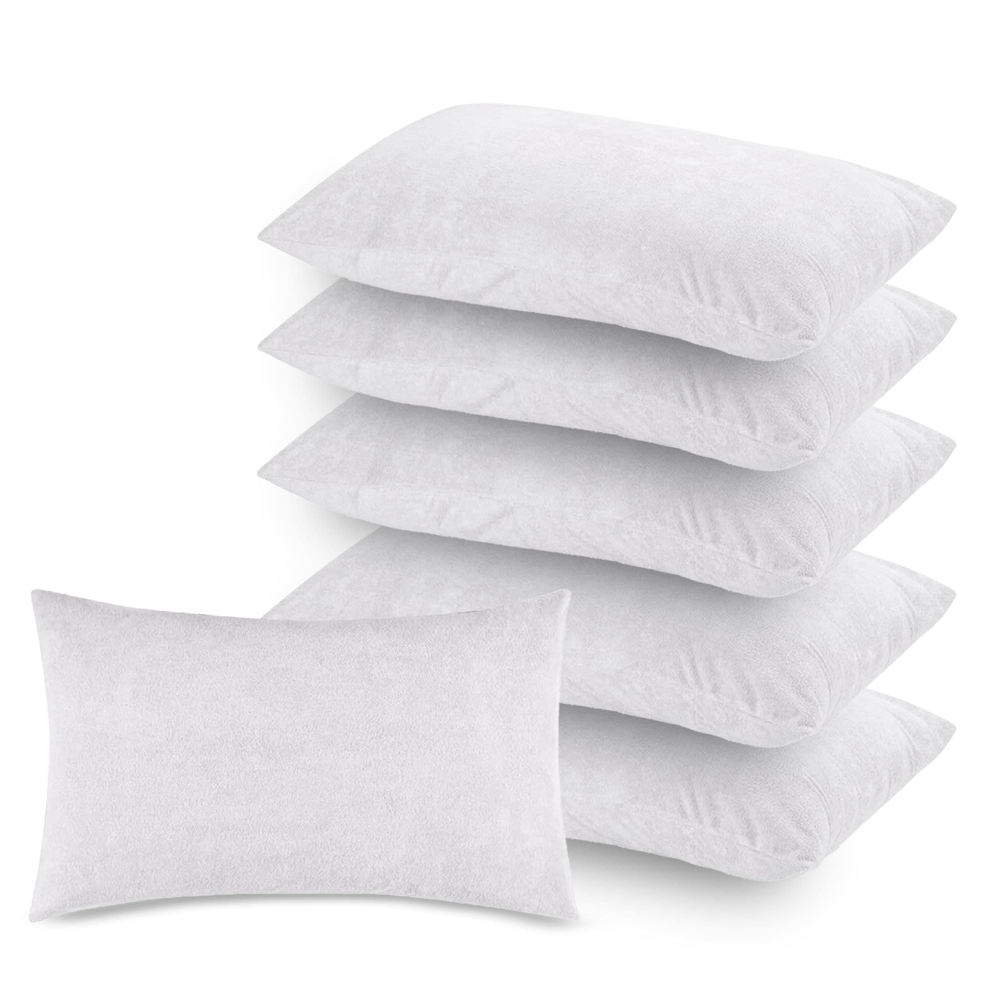 Soft Terry White Colour Pillow Protector Cover with Zipper | set of 6